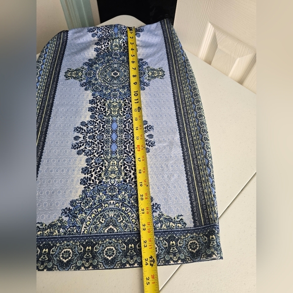IN San Francisco Blue Patterned Pencil Skirt No size - Picture 4 of 5